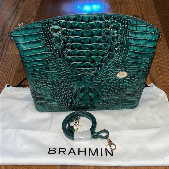 Brahmin Handbags - Brahmin Large Duxbury Green Croc-Embossed Shoulder Bag. NWOT Dust Bag included